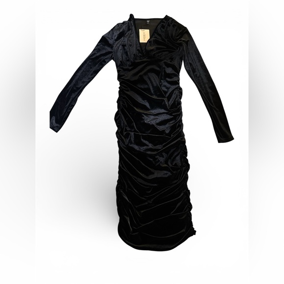 SHEIN Elegant Black Long Sleeve Dress - Picture 2 of 4